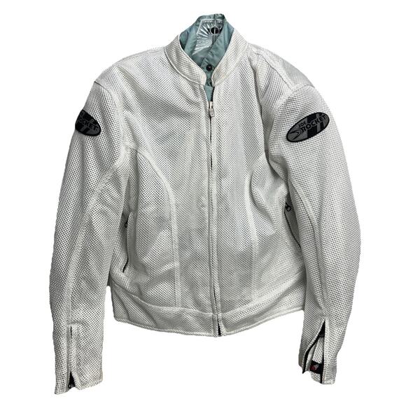 Joe Rocket Womens Large White Mesh Padded Full Zip Moto Bike Jacket Rocket Girl - Picture 1 of 10